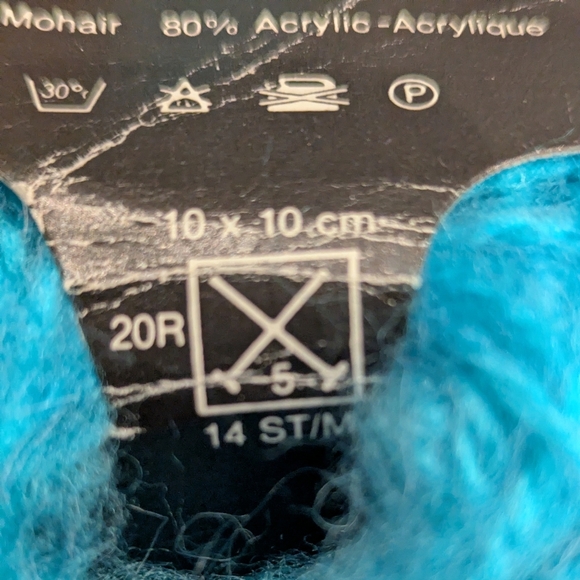 Yarn Select10N Mohair Sport Acrylic Blend Turquoise Blue Lot Of 2 Skiens - Picture 5 of 5